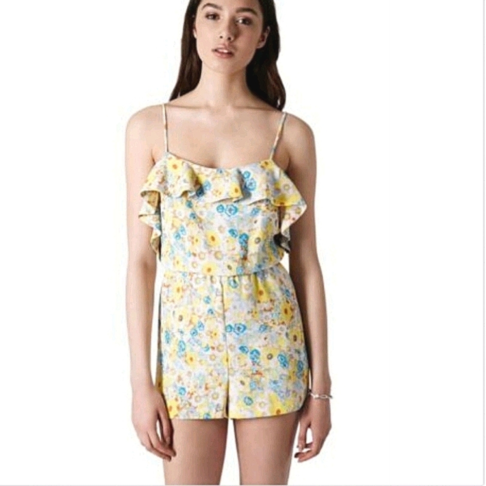 Topshop Multi color Floral Romper size 6